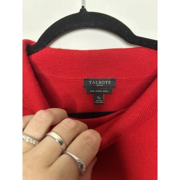 Talbots Womens 100% Merino Wool Turtleneck Sweater Red Size Small Petite SP - Picture 4 of 9